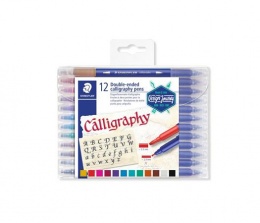 Kalligrafikus marker készlet, 2,0/3,5 mm, kétvégű, STAEDTLER "3005", 12 szín